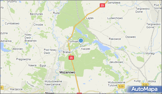 mapa Kaczek, Kaczek na mapie Targeo